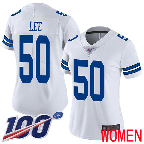 Women Dallas Cowboys Limited White Sean Lee Road #50 100th Season Vapor Untouchable NFL Jersey